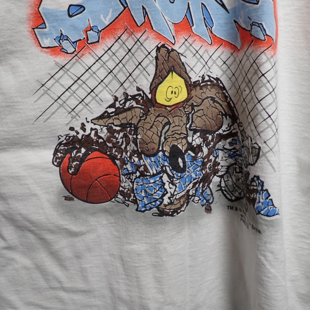 Vintage 1995 Wile E Coyote Go For Broke Basketball T-Shirt 2xl? Freeze WB L/XL - Picture 6 of 8